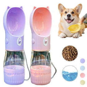 2 In 1 Portable Pets Feeder with Drinking Bowl & Food Container